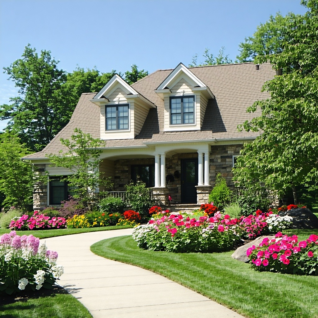 Nice House with flower bed