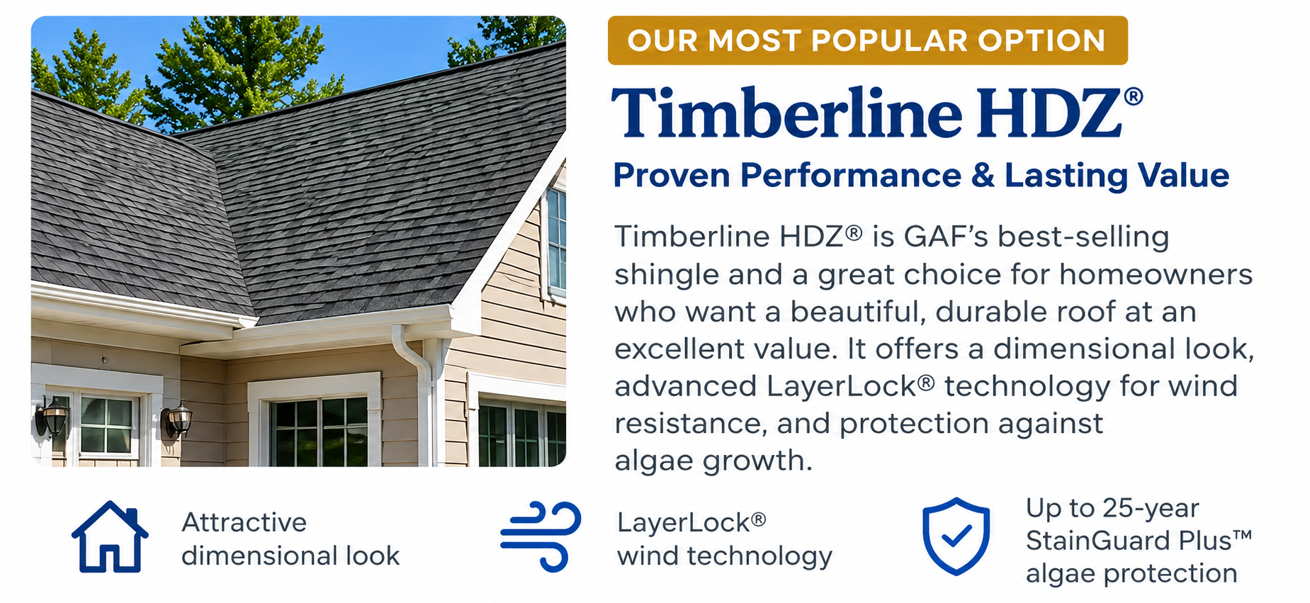 Timberline HDZ Roofing Performance Banner Timberline HDZ Roofing Performance Banner