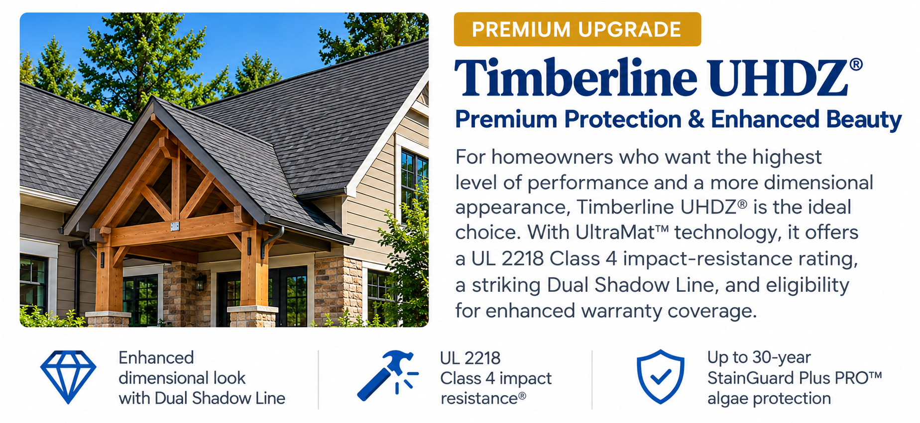Premium Timberline UHDZ Roofing Upgrade Premium Timberline UHDZ Roofing Upgrade