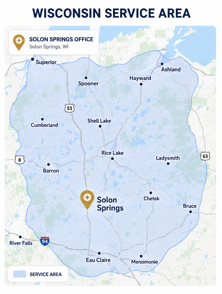 Precise Exteriors Wisconsin Service Area Map
