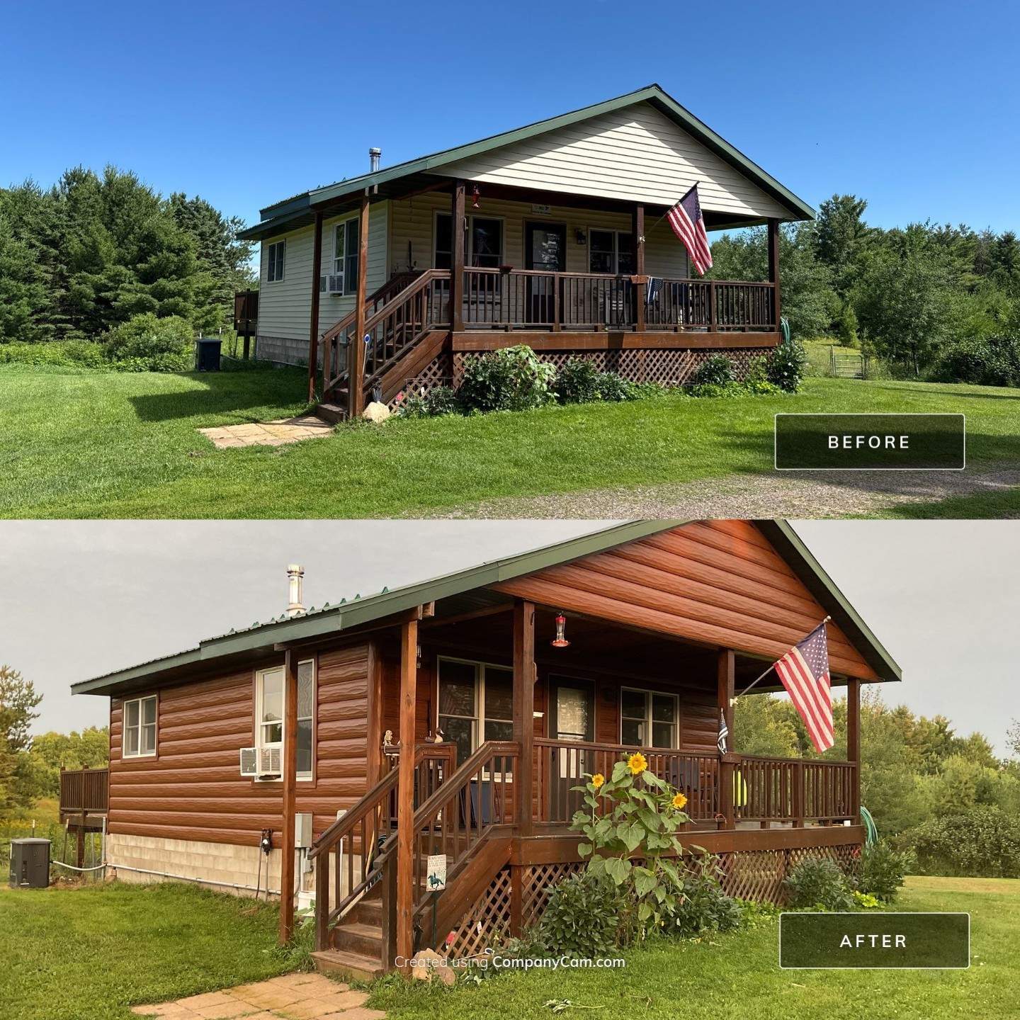 Before and after trulog siding by precise exteriors